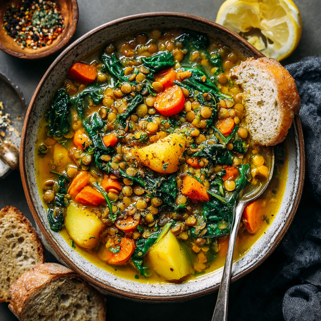 Lentil Soup with Turmeric and Greens : Hearty, Healing & Plant-Powered