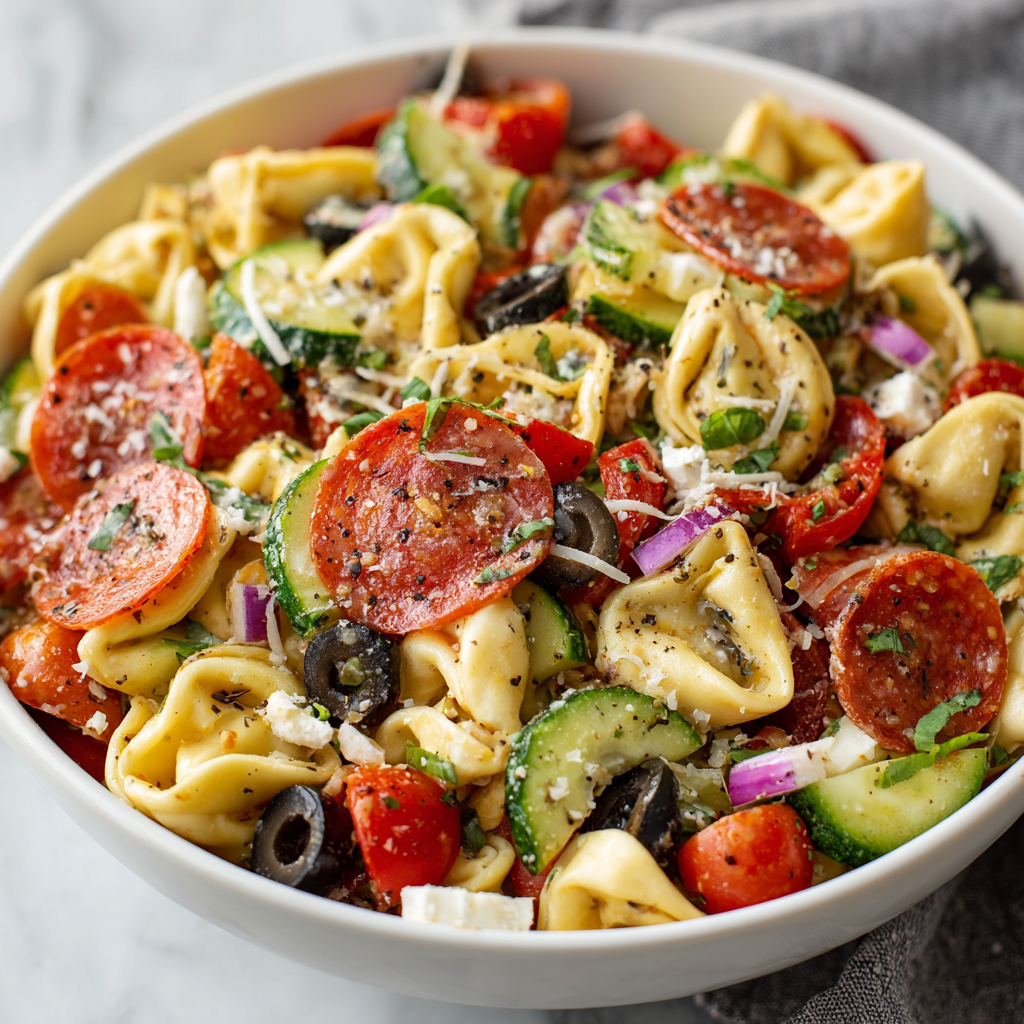 Pizza Tortellini Pasta Salad : All Your Favorite Flavors in One Bowl