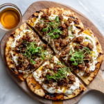Sausage Flatbread Pizza : Creamy, Sweet & Spicy in Every Bite