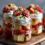 Strawberry Shortcake Parfaits in Mason Jars : Fresh, Layered, and Picnic-Perfect
