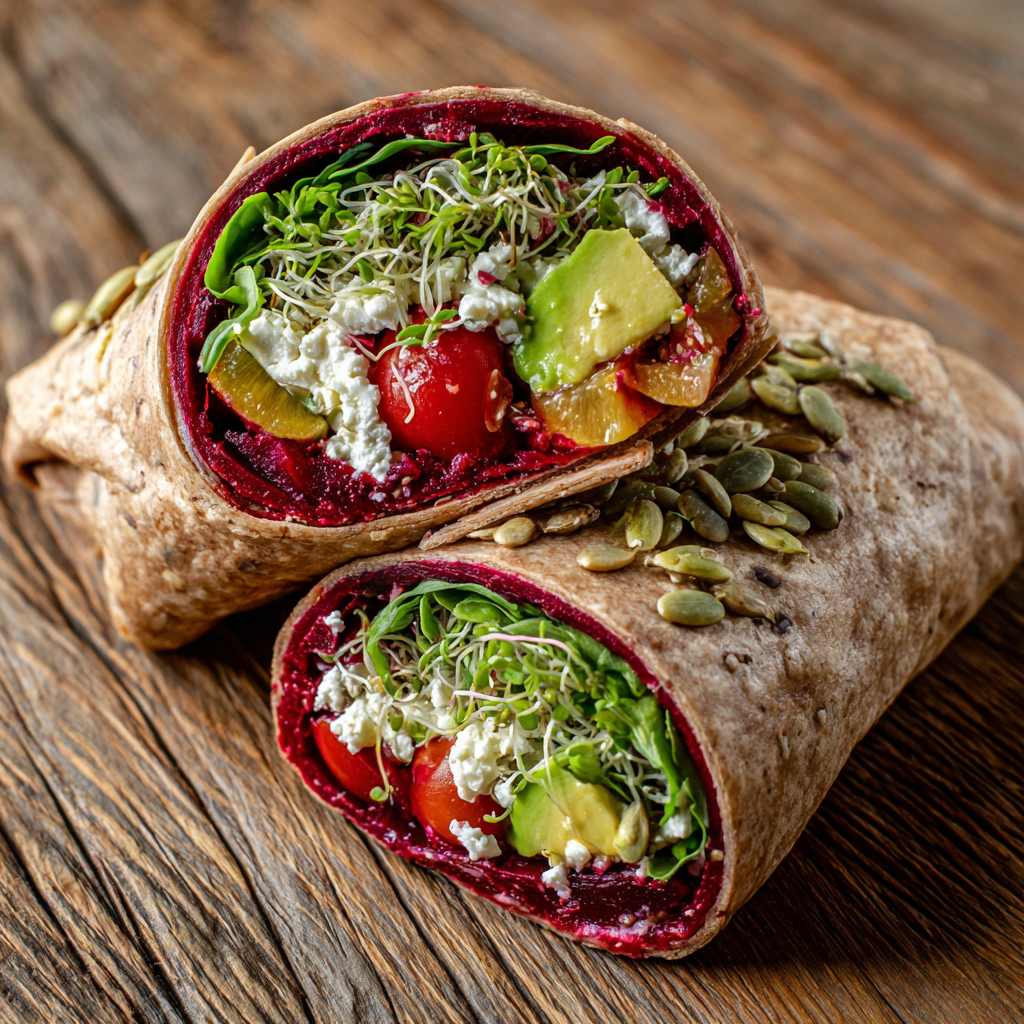 Roasted Beet and Avocado Wrap : Earthy, Creamy & Plant-Powered