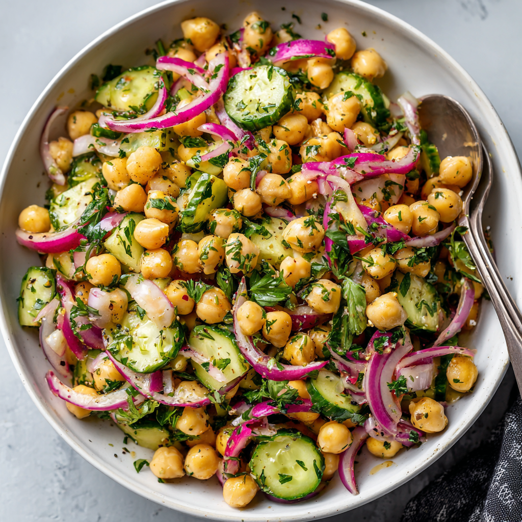 Mediterranean Chickpea Salad : Fresh, Zesty & Protein-Rich