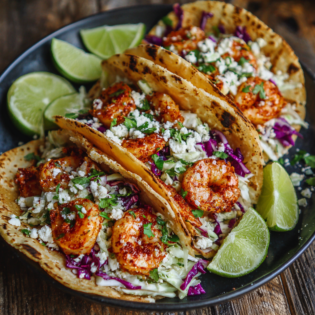 Spicy Shrimp Tacos with Garlic Cilantro Lime Slaw: Bold, Zesty, and Ready in Minutes