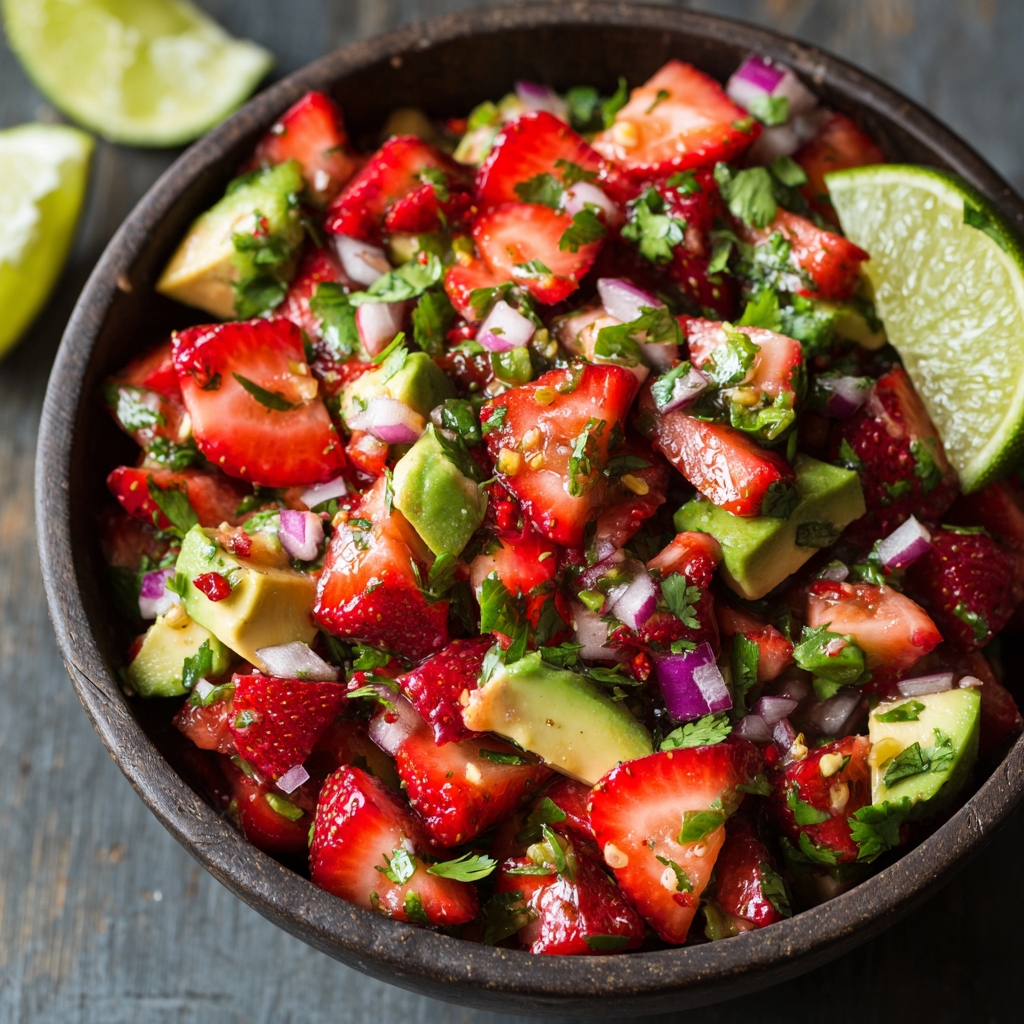 Savory Strawberry Avocado Salsa : Fresh, Colorful & Perfect for Summer