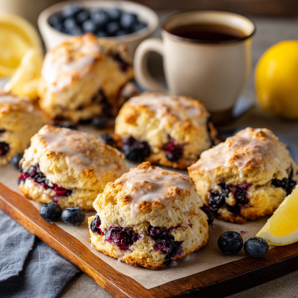 Lemon Blueberry Scones : Buttery, Bright & Bursting with Berries