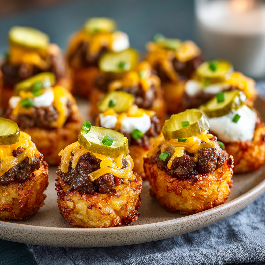Cheeseburger Tots : Crispy, Cheesy & Crowd-Pleasing Party Bites