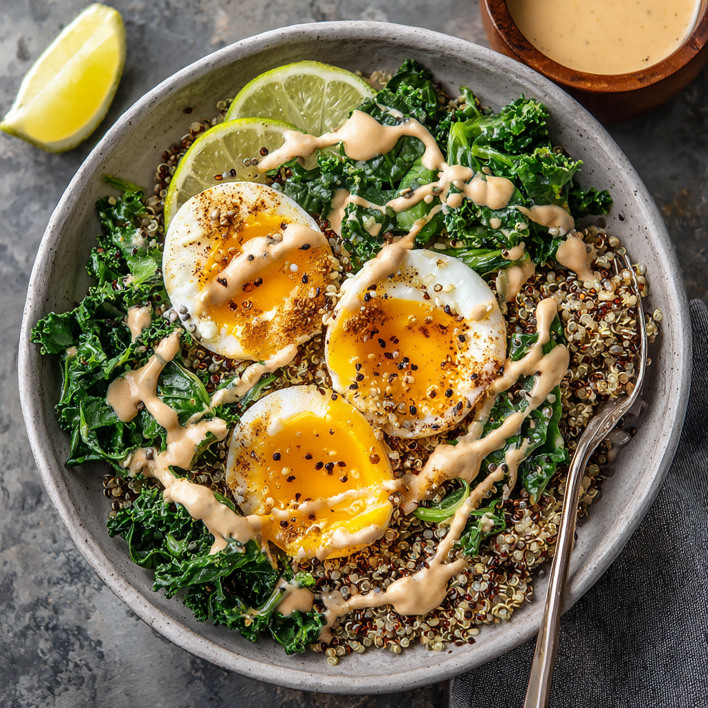 Protein Breakfast Bowls with Quinoa, Eggs & Greens : Hearty, Fresh, and Ready to Fuel Your Day
