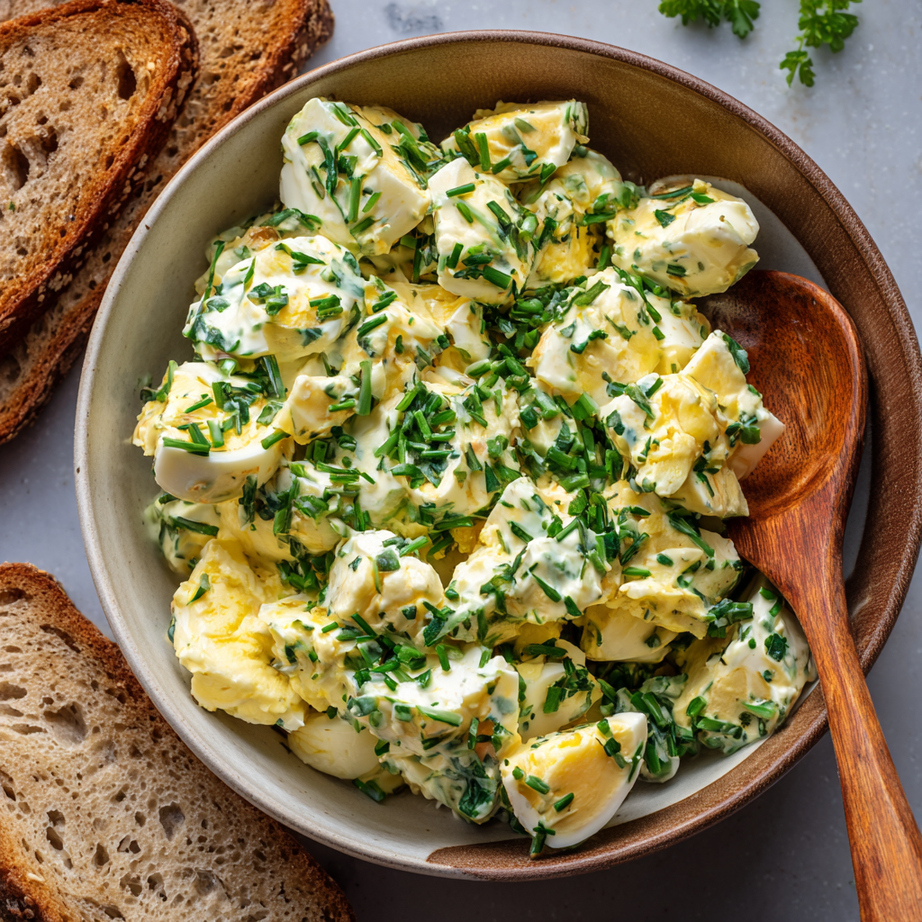 Spring Egg Salad with Herbs & Dijon : Light, Creamy, and Garden-Fresh