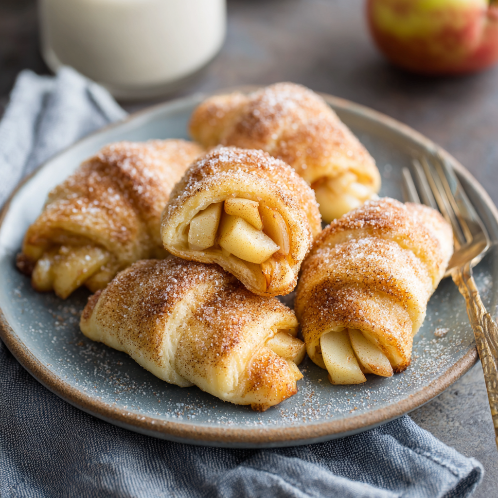 Apple Crescent Rollups (Easy Cinnamon Sugar Dessert)