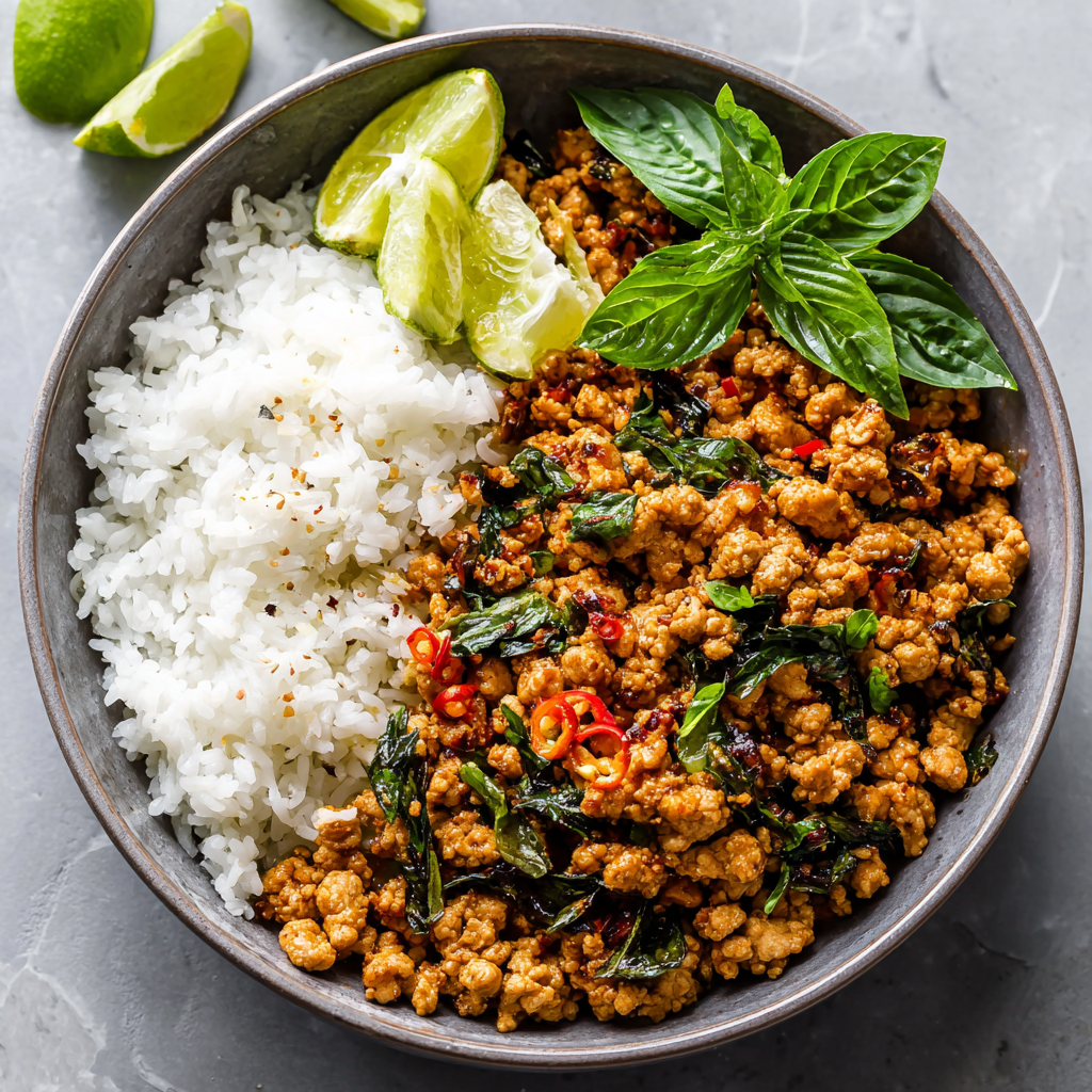 Thai Basil Chicken : Meal Prep Friendly, Lean, and Loaded with Flavor