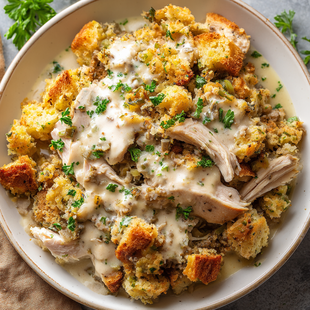 Crockpot Chicken and Stuffing : The Ultimate Set-It-and-Forget-It Comfort Meal