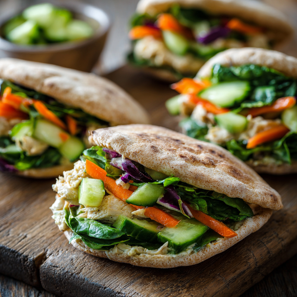 Pita Pocket Stuffers : Easy Mini Lunches with Chicken or Hummus