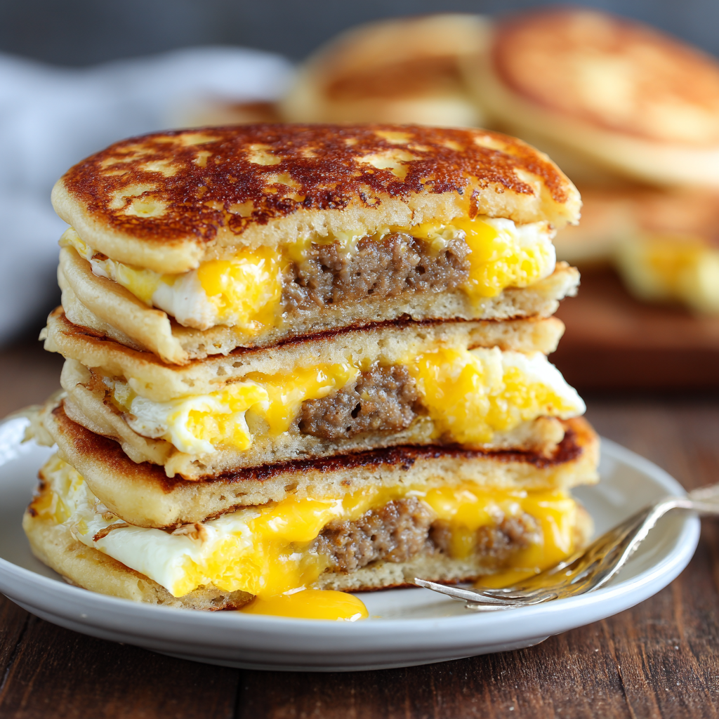 Sausage, Egg & Cheese McGriddles : Homemade Sweet & Savory Breakfast Sandwich