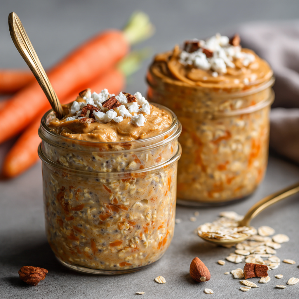Carrot Cake Overnight Oats (High-Protein Dessert-Style Breakfast)