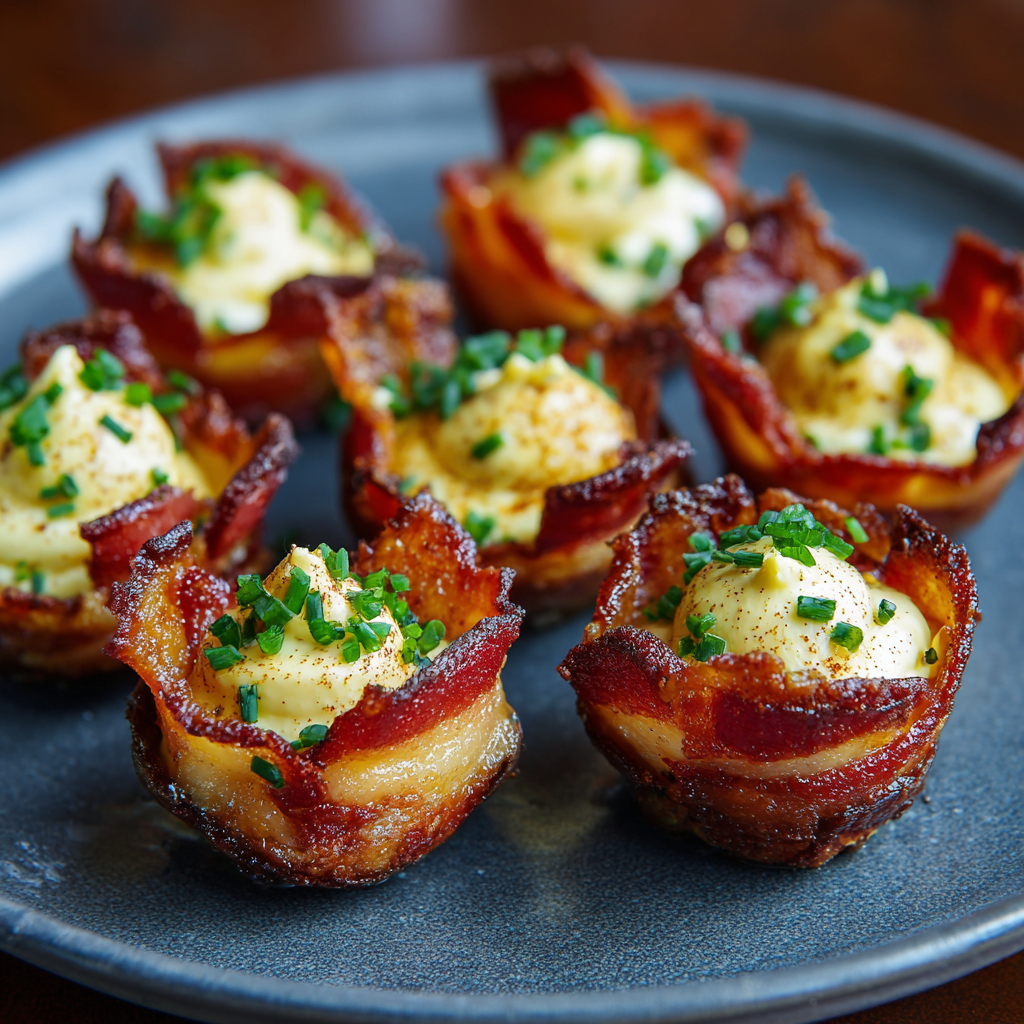 Bacon & Deviled Egg Cups (Crispy, Creamy Party Appetizer)