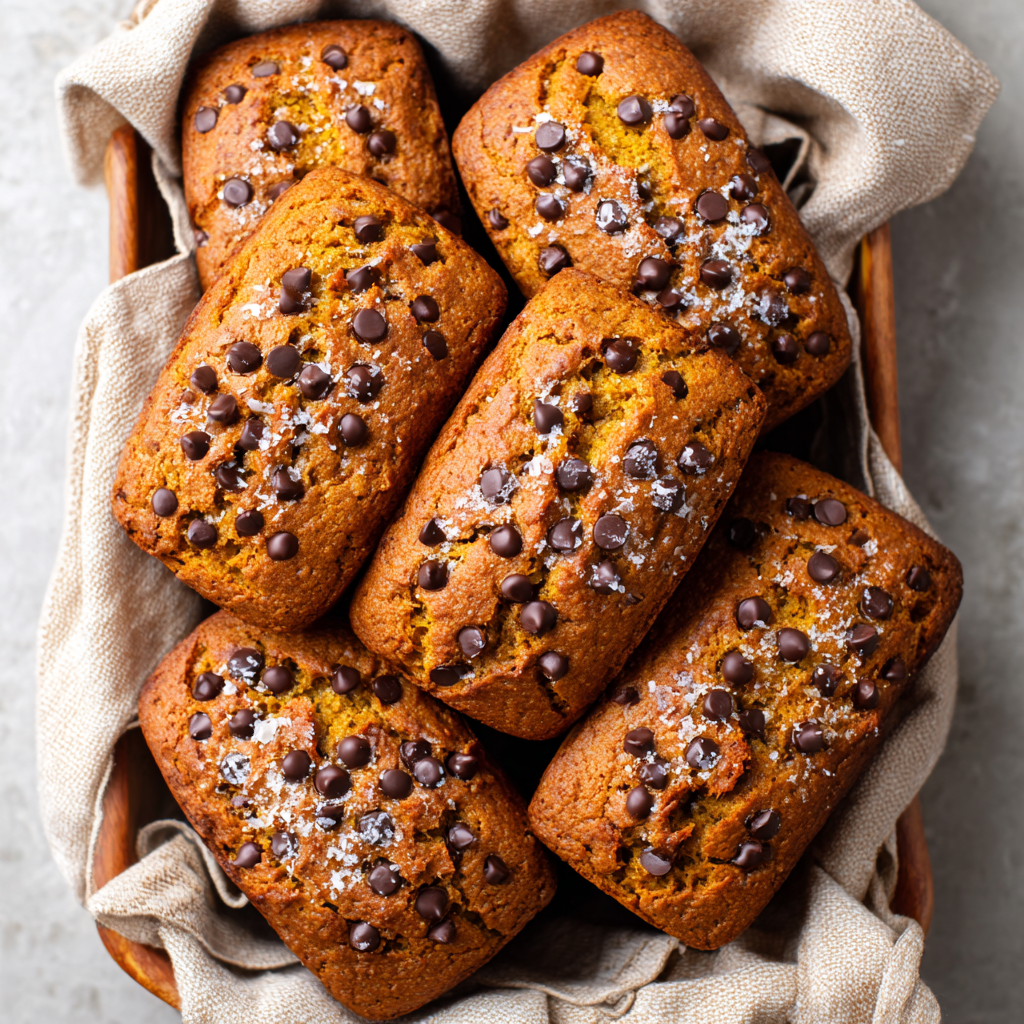 Pumpkin Chocolate Chip Mini Loaves : Moist, Cozy & Perfectly Spiced