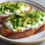 Cottage Cheese Toast with Spring Veggies : Fresh, Creamy & Bright