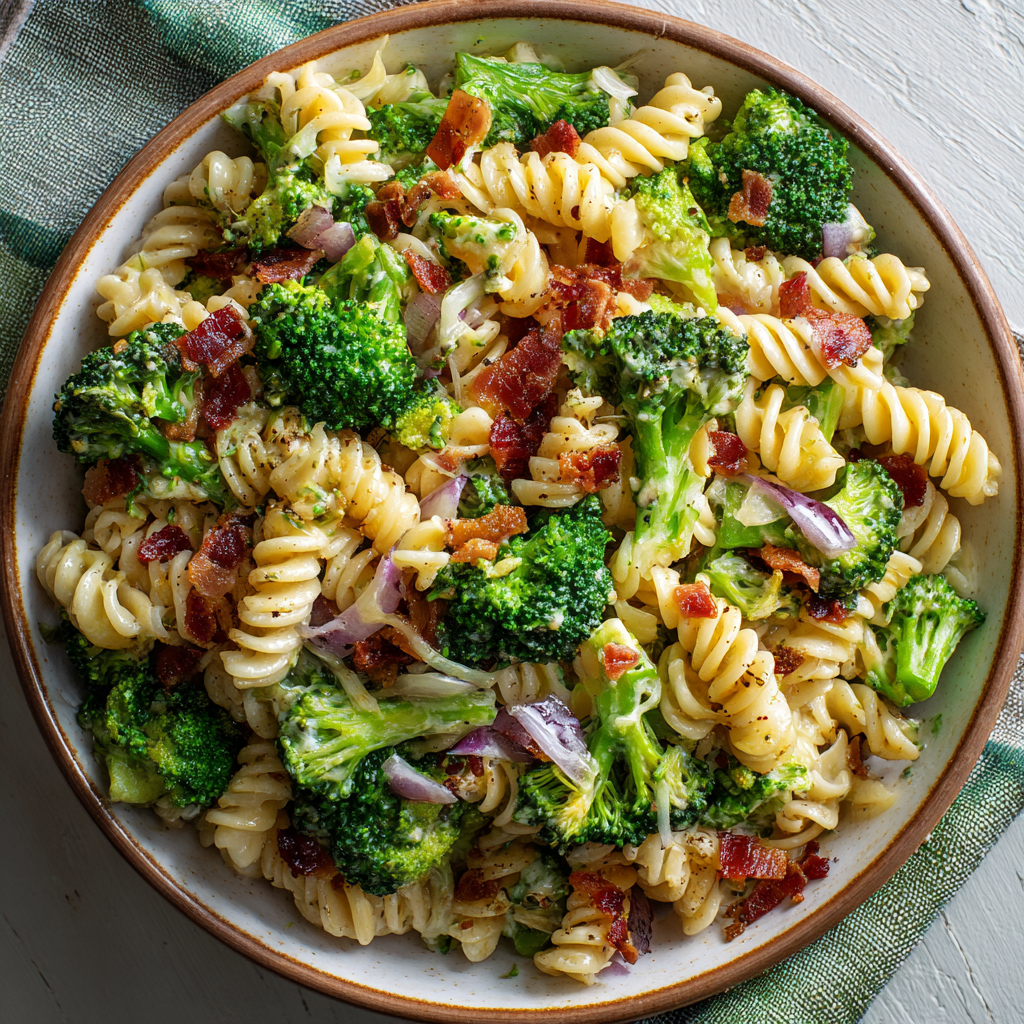 Fresh Broccoli Pasta Salad : Creamy, Crunchy & Never-Fail Favorite