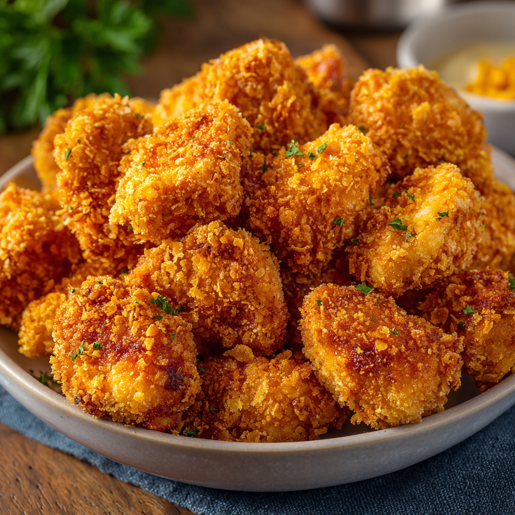 Crispy Baked Popcorn Chicken : Kid-Friendly, Crunchy, and Oven-Fried