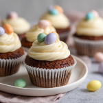 Easter Chocolate Cupcakes with Creamy Vanilla Frosting