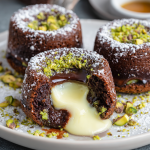 Pistachio Chocolate Lava Cakes : Gooey Center, Bakery-Style Dessert at Home